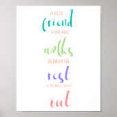 かわいい真の友情引用文パステルカラー ポスター (正面)