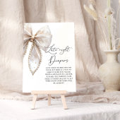 かわいい真珠の弓の深夜おむつ赤ちゃんシャワーゲーム ポスター