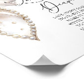 かわいい真珠の弓の深夜おむつ赤ちゃんシャワーゲーム ポスター (角)