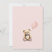 かわいい真珠の待ち赤ちゃんシャワーピンクボホフローラ女の子 招待状 (裏面)