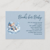 かわいい眠いクマの少年の本ベビー エンクロージャーカード (正面)