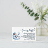 かわいい眠いクマ男の赤ちゃんシャワーおむつラッフル エンクロージャーカード (スタンド正面)