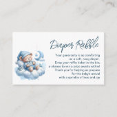 かわいい眠いクマ男の赤ちゃんシャワーおむつラッフル エンクロージャーカード (正面)