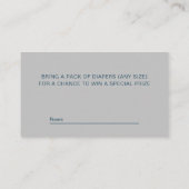 かわいい眠いクマ男の赤ちゃんシャワーおむつラッフル エンクロージャーカード (裏面)