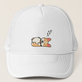 かわいい眠いコーギー犬愛好家メッシュバックキャップ キャップ