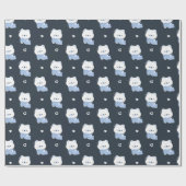 かわいい眠いシロクマ ラッピングペーパー (フラット)