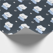 かわいい眠いシロクマ ラッピングペーパー (角)