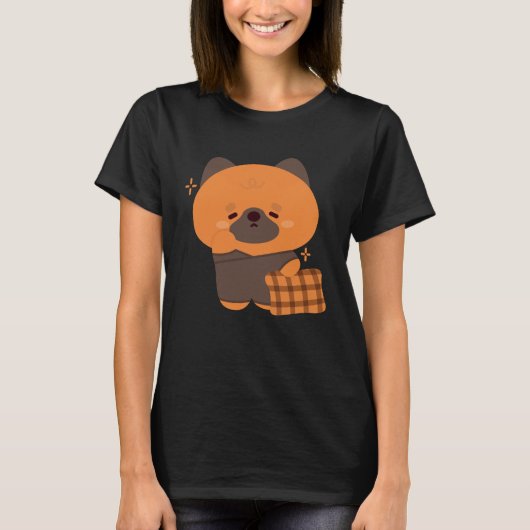 かわいい眠いドイツの羊飼い子犬 Tシャツ (正面)