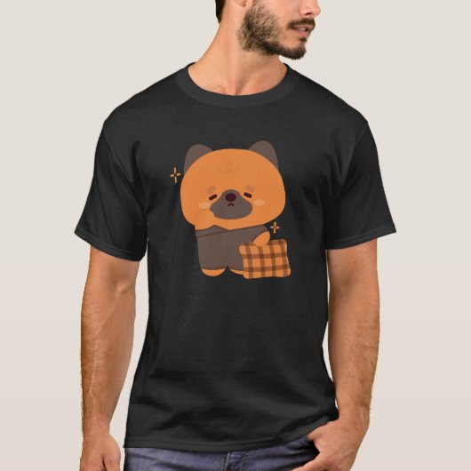 かわいい眠いドイツの羊飼い子犬 Tシャツ (正面)