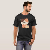 かわいい眠いネクタイ猫 Tシャツ (正面フル)