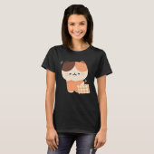 かわいい眠いネクタイ猫 Tシャツ (正面フル)
