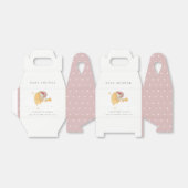 かわいい眠いピンクベアーオーバームーンガール赤ちゃんシャワー フェイバーボックス (折り畳みなし)