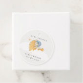 かわいい眠いブルーベアーオーバームーンボーイ赤ちゃんシャワー フェイバータグ (インサイチュ)