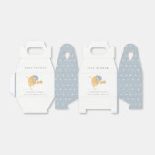 かわいい眠いブルーベアーオーバームーンボーイ赤ちゃんシャワー フェイバーボックス (折り畳みなし)