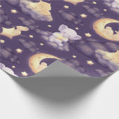 かわいい眠いベビーアニマルとの良い夜 ラッピングペーパー (角)