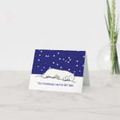 かわいい眠い北極熊の遅れたクリスマスカード シーズンカード (正面)