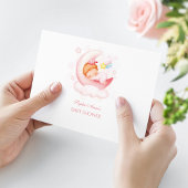 かわいい眠い女の子の上の月の金ゴールドおむつラッフル エンクロージャーカード