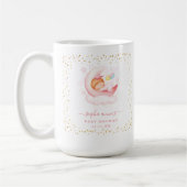 かわいい眠い女の子の月の上に金ゴールド赤ちゃんシャワー コーヒーマグカップ (左)