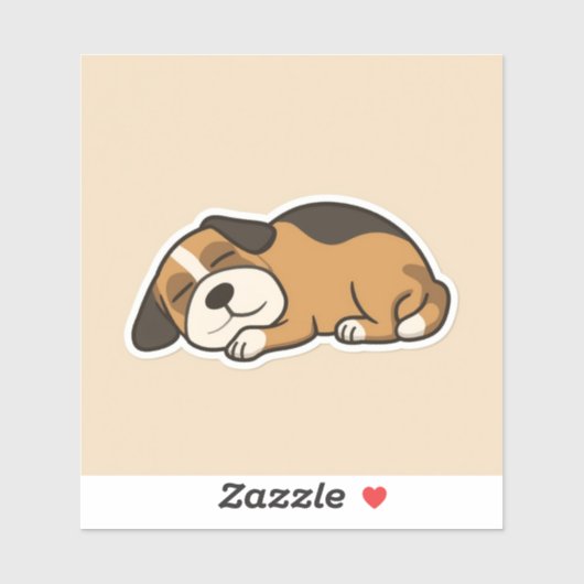 かわいい眠い子犬ステッカー シール (シート)