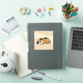かわいい眠い子犬ステッカー シール (iPadカバー)