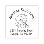 かわいい眠い小さなキツネアンブレラアーチアドレス セルフインキングスタンプ (デザイン)