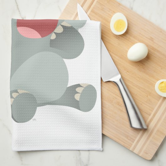 かわいい眠い漫画エレファントキッチンタオル キッチンタオル (四つ折り)