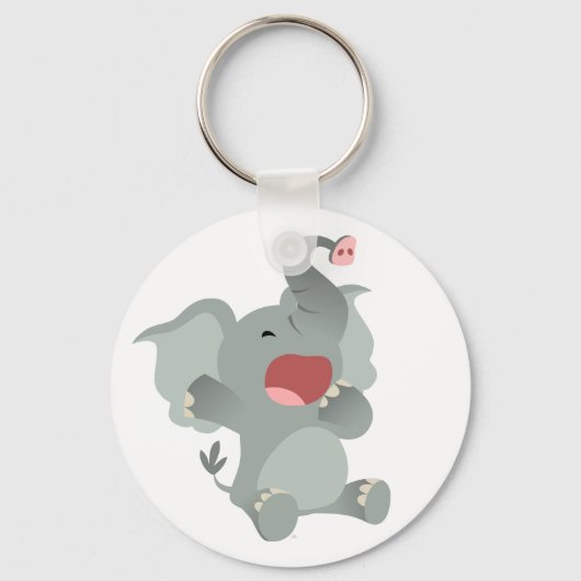 かわいい眠い漫画エレファントキーチェーン キーホルダー (正面)