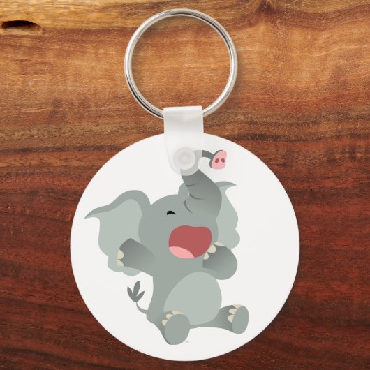 かわいい眠い漫画エレファントキーチェーン キーホルダー (正面)