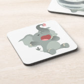 かわいい眠い漫画ゾウのコースターセット コースター (左側)