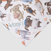 かわいい眠い犬たちオンホワイトデコパージュ 薄葉紙 (詳細)