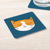 かわいい眠い猫コースター スクエアペーパーコースター (アングル)