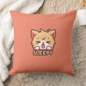 かわいい眠い猫 クッション (ブランケット)