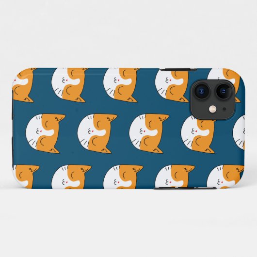 かわいい眠い猫Iphoneケース Case-Mate iPhoneケース (裏面(横))