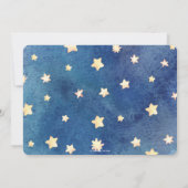 かわいい眠い象のキラキラ星の赤ちゃんシャワーボーイ 招待状 (裏面)