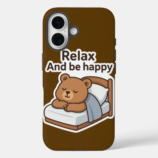 かわいい眠そうなクマのステッカー Case-Mate iPhoneケース (裏面)