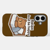 かわいい眠そうなクマのステッカー Case-Mate iPhoneケース (裏面 (横))