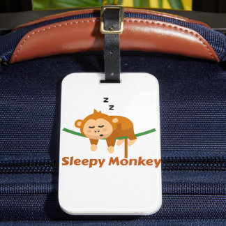 かわいい眠そうなサル荷物タグ ラゲッジタグ