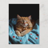 かわいい眠そうなジンジャー子猫 ポストカード (正面)