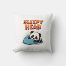 かわいい眠そうなパンダ「スリーピーヘッド」スロー枕