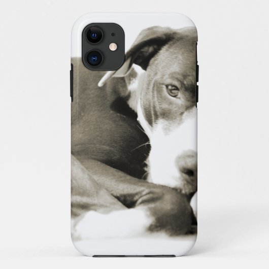 かわいい眠そうなピットブルドッグ Case-Mate iPhoneケース (裏面)