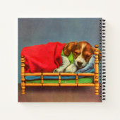 かわいい眠そうな子犬 ノートブック (裏面)