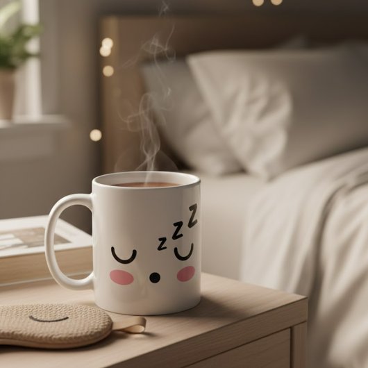 かわいい眠そうな朝のマグカップ コーヒーマグカップ