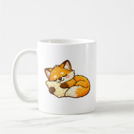 かわいい眠そうな狐 コーヒーマグカップ