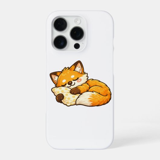 かわいい眠そうな狐 iPhoneケース (裏面)