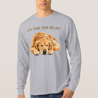 かわいい眠っているゴールデンレトリバーの犬好き Tシャツ