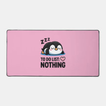 かわいい眠っているペンギン、やることリスト何もしない