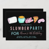 かわいい眠りの人の眠りのパーティーバースデー招待状 招待状 (正面/裏面)