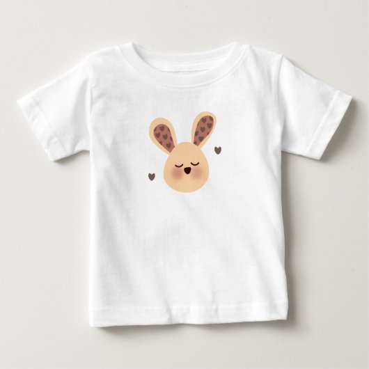 かわいい眠りウサギTシャツ ベビーTシャツ (正面)