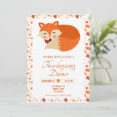 かわいい眠りキツネ感謝祭ディナー 招待状 (スタンド正面)