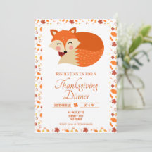 かわいい眠りキツネ感謝祭ディナー